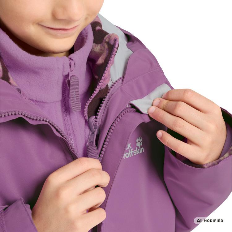Jack Wolfskin Jack Wolfskin ICELAND 3IN1 PRINT JKT K Fleecejacke Kinder - vivid orchid - 3 | SportScheck