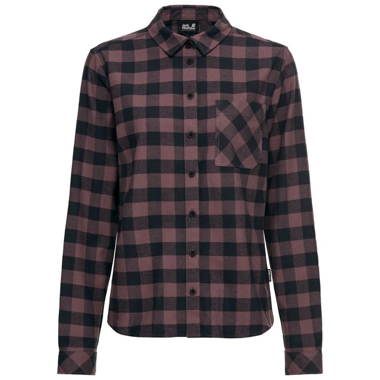 Jack Wolfskin Jack Wolfskin LITE FLANNEL SHIRT W Langarmhemd Damen - CHECK sheer plum - 0 | SportScheck