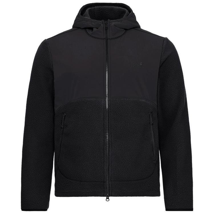 Jack Wolfskin Jack Wolfskin LITE CURL HOODED FZ M Fleecejacke Herren - black - 0 | SportScheck