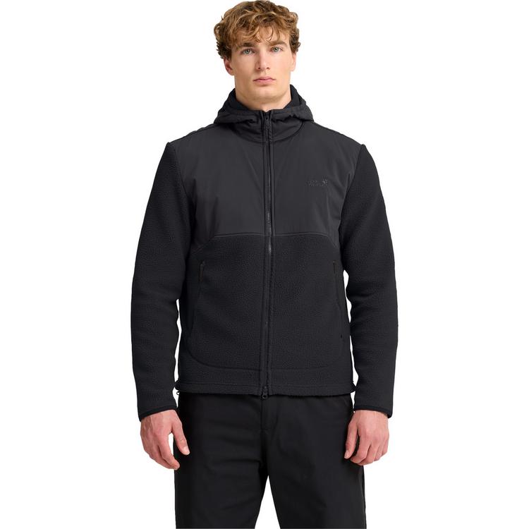 Jack Wolfskin Jack Wolfskin LITE CURL HOODED FZ M Fleecejacke Herren - black - 0 | SportScheck