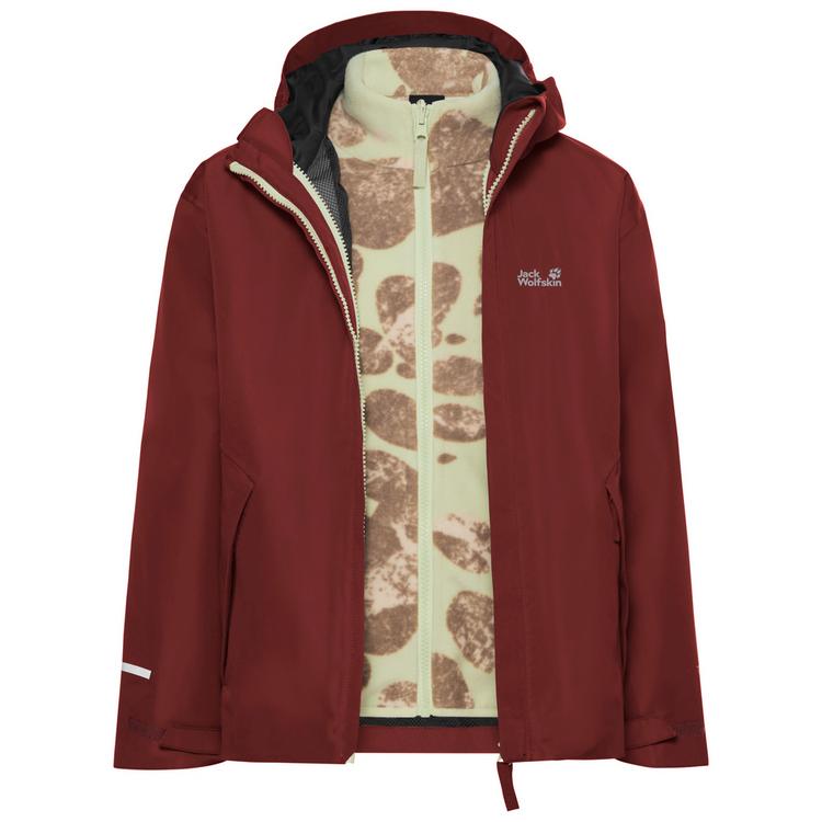 Jack Wolfskin Jack Wolfskin ICELAND 3IN1 PRINT JKT K Fleecejacke Kinder - merlot - 0 | SportScheck