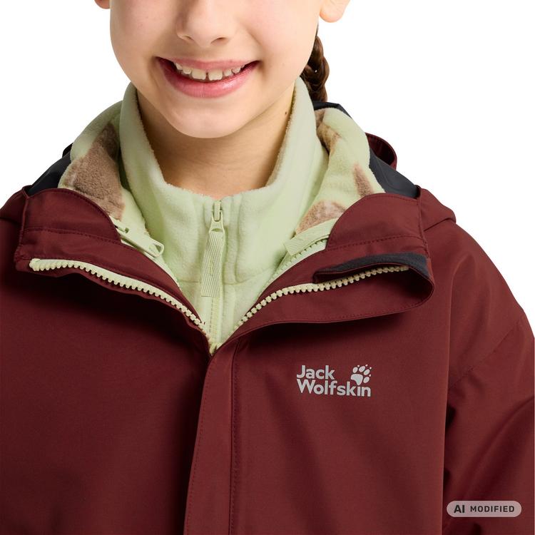 Jack Wolfskin Jack Wolfskin ICELAND 3IN1 PRINT JKT K Fleecejacke Kinder - merlot - 3 | SportScheck