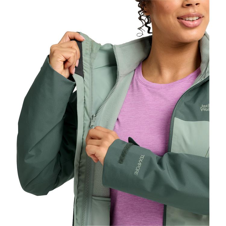 Jack Wolfskin Jack Wolfskin MOONRISE 2 3IN1 JKT W Funktionsjacke Damen - green zinnia - 0 | SportScheck