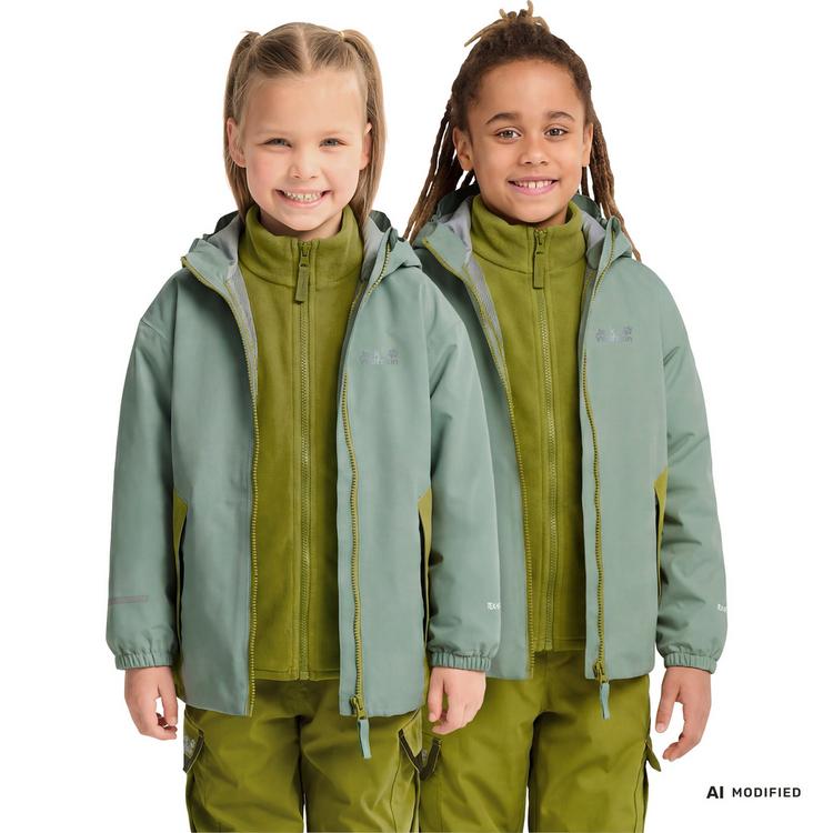 Jack Wolfskin Jack Wolfskin ICELAND 3IN1 JKT K Fleecejacke Kinder - green zinnia - 0 | SportScheck