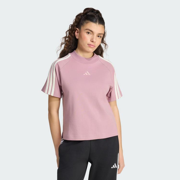 adidas adidas ADIDAS KIT 3-STREIFEN T-SHIRT T-Shirt Damen - Magic Mauve / Off White - 0 | SportScheck