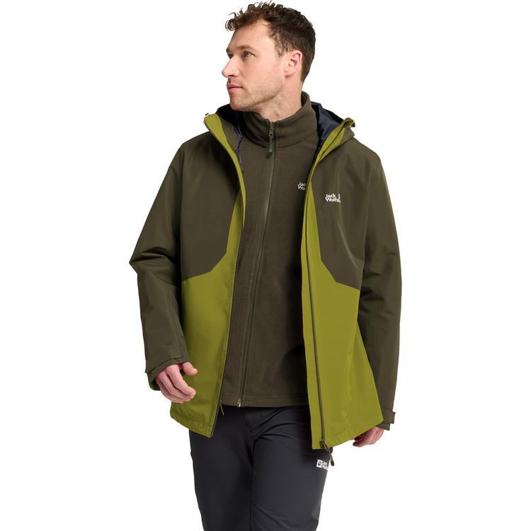 Jack Wolfskin Jack Wolfskin STONETRAIL 3IN1 JKT M Funktionsjacke Herren - khaki green - 0 | SportScheck