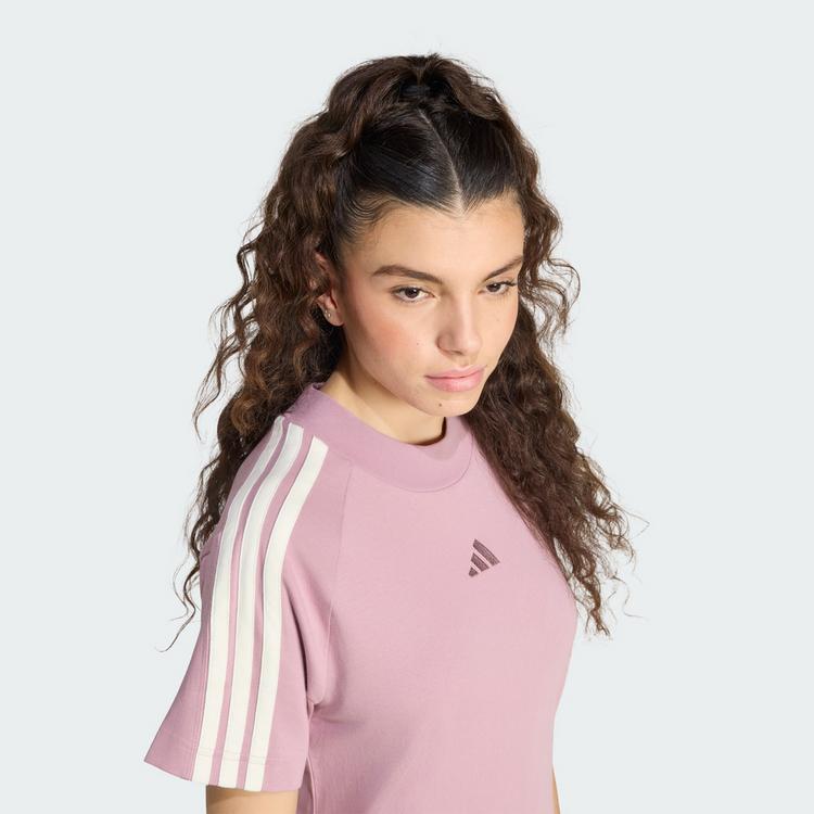 adidas adidas ADIDAS KIT 3-STREIFEN T-SHIRT T-Shirt Damen - Magic Mauve / Off White - 0 | SportScheck
