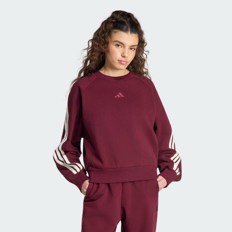 adidas adidas ADIDAS KIT 3-STREIFEN SWEATSHIRT Sweatshirt Damen - Maroon / Off White - 0 | SportScheck
