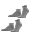 Falke Happy  2-Pack Sneaker Socken Herren - light greymel. (3390)