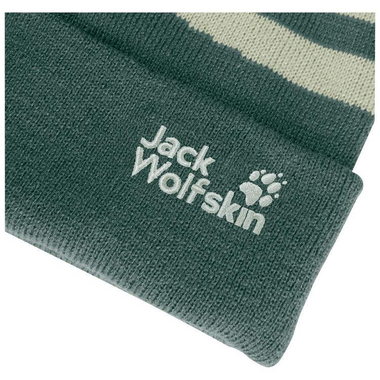 Jack Wolfskin Jack Wolfskin STRIPY POMPOM BEANIE K Stirnband Kinder - sago palm - 1 | SportScheck