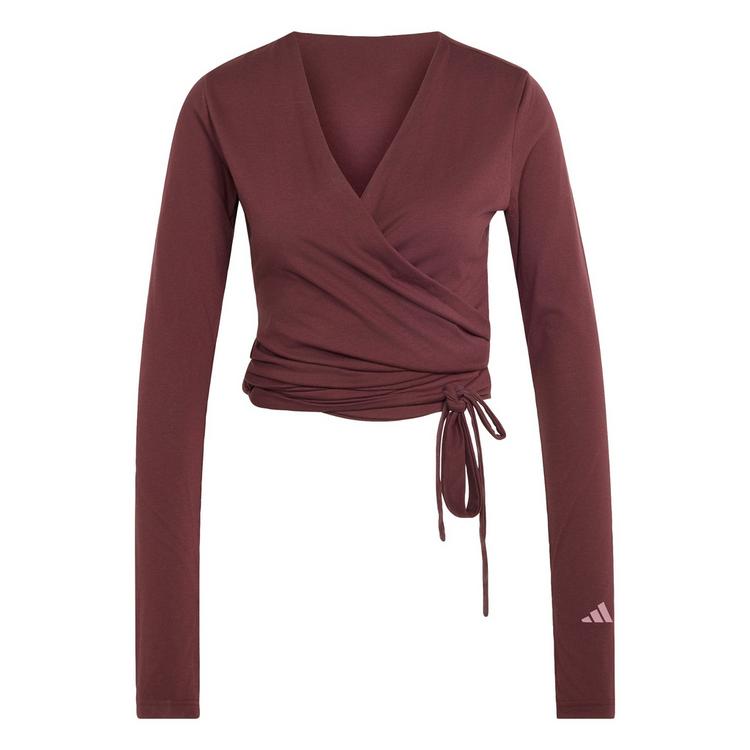 adidas adidas 3-STREIFEN STUDIO SOFT BALLETT WICKELTOP Funktionsshirt Damen - Aurora Ruby - 0 | SportScheck