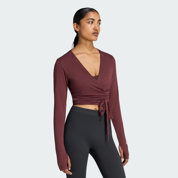 adidas adidas 3-STREIFEN STUDIO SOFT BALLETT WICKELTOP Funktionsshirt Damen - Aurora Ruby - 0 | SportScheck