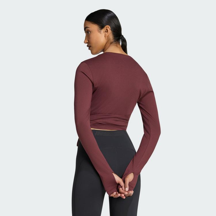 adidas adidas 3-STREIFEN STUDIO SOFT BALLETT WICKELTOP Funktionsshirt Damen - Aurora Ruby - 1 | SportScheck