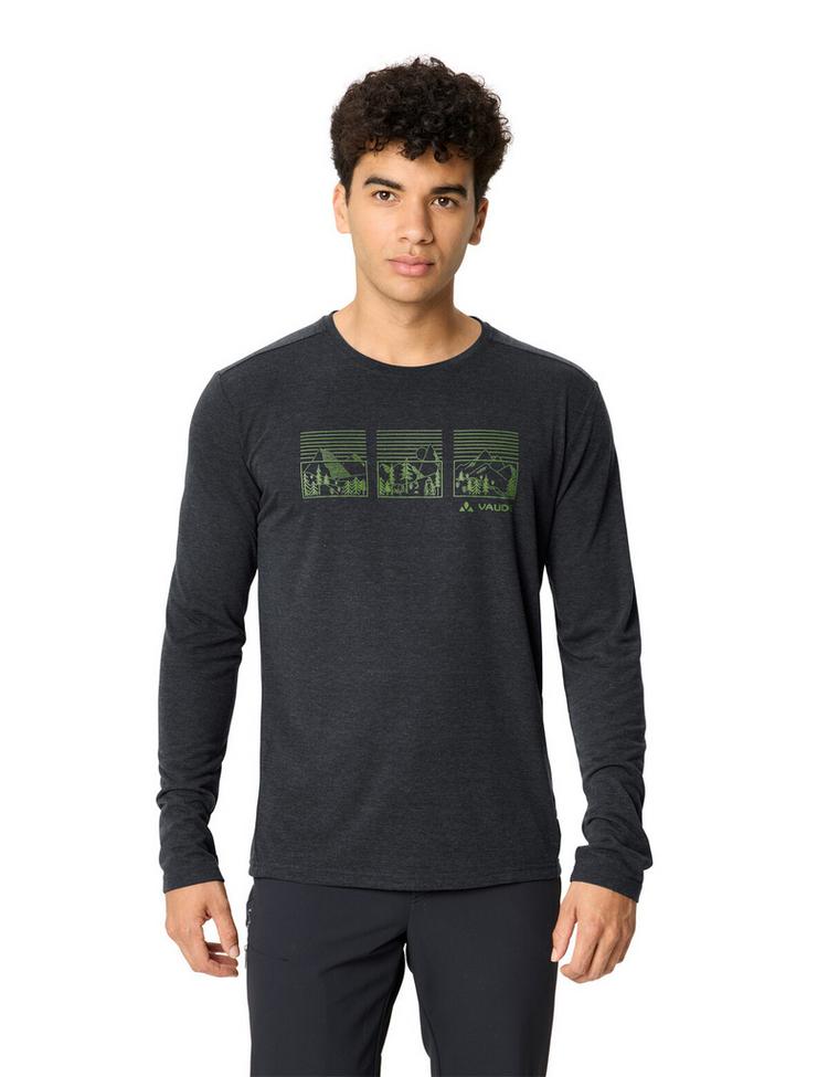 VAUDE VAUDE Men's Rosemoor LS T-Shirt III T-Shirt Herren - black/thyme - 0 | SportScheck