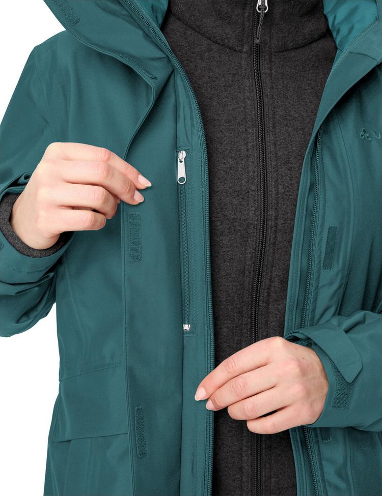 VAUDE VAUDE Women's Idris 3in1 Parka IV Outdoorjacke Damen - dark fjord green - 0 | SportScheck