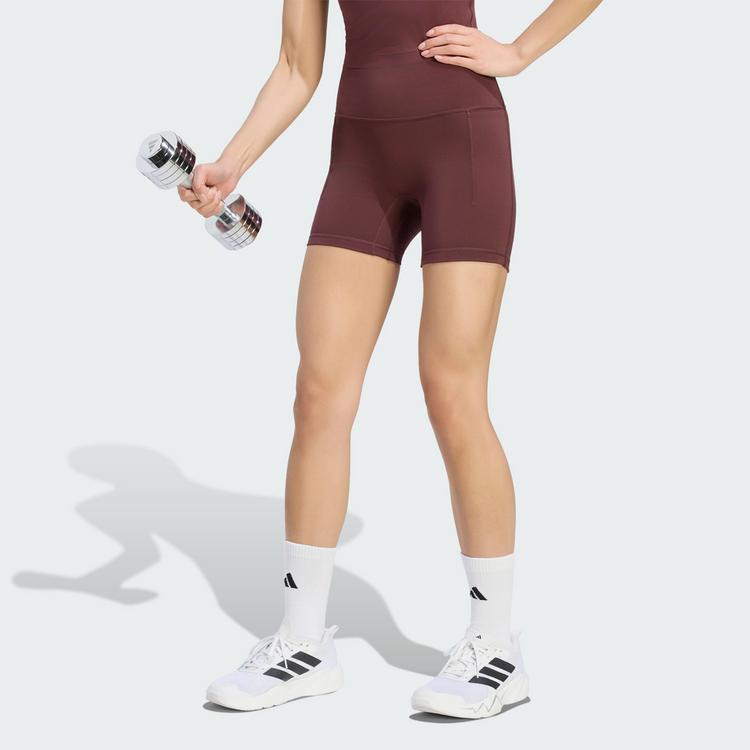 adidas adidas 3-Streifen Studio All Me Booty Tights Damen - Aurora Ruby - 0 | SportScheck