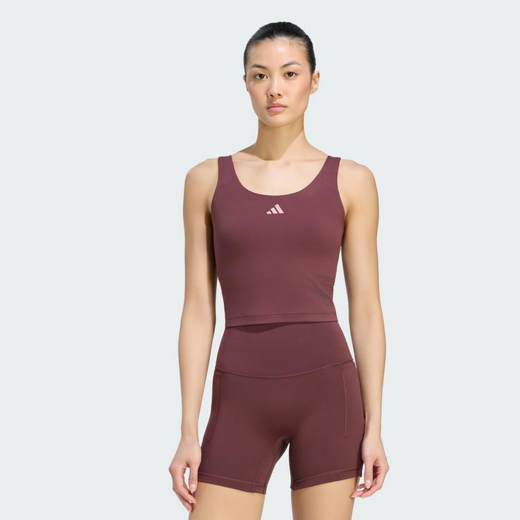 adidas adidas 3-Streifen Studio All Me Tanktop, Funktionstank Damen - Aurora Ruby - 0 | SportScheck