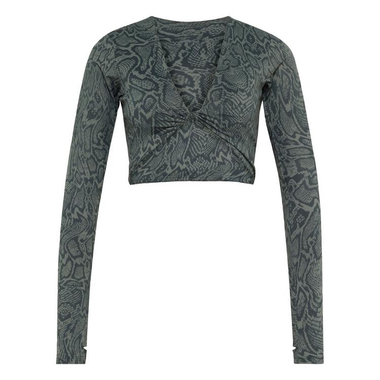 adidas adidas PrimeLift Workout Snake Twist Funktionsshirt Damen - Stone Green / Legend Ivy - 0 | SportScheck