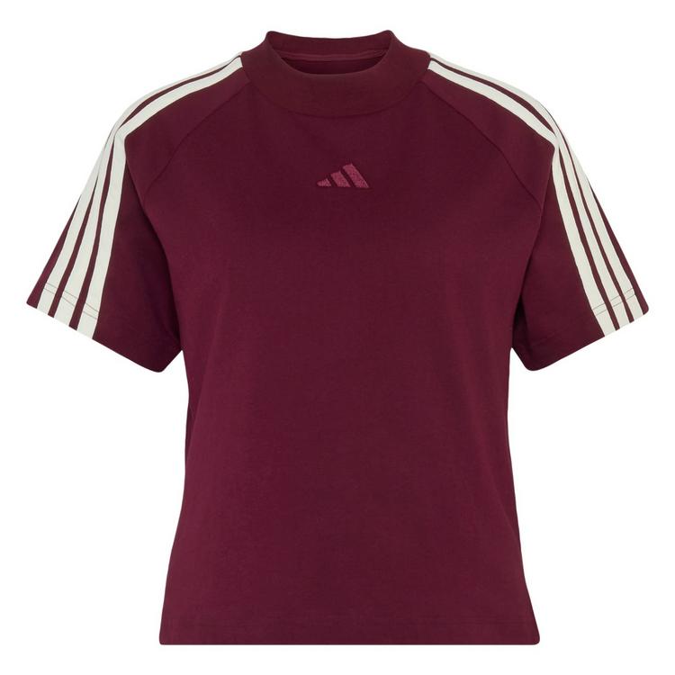 adidas adidas ADIDAS KIT 3-STREIFEN T-SHIRT T-Shirt Damen - Maroon / Off White - 0 | SportScheck