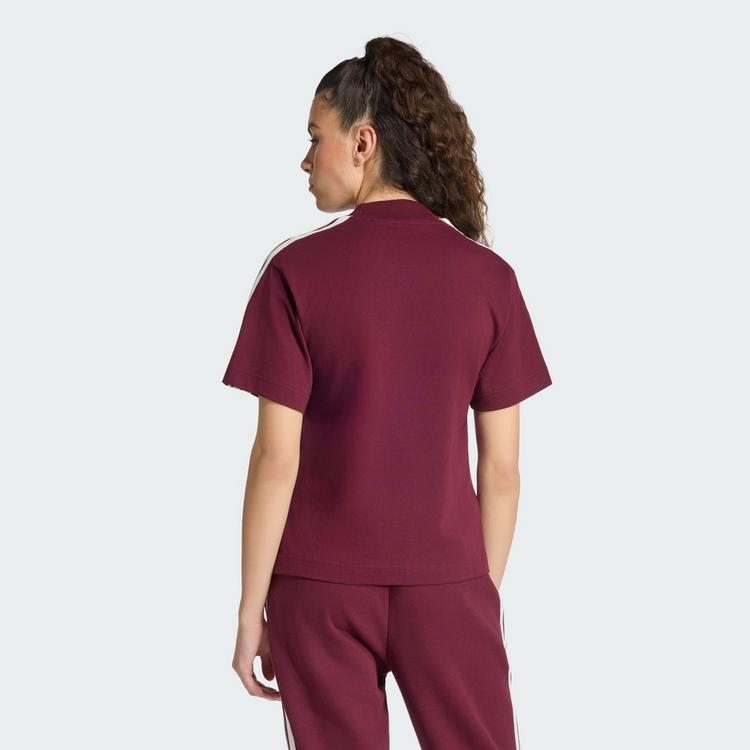 adidas adidas ADIDAS KIT 3-STREIFEN T-SHIRT T-Shirt Damen - Maroon / Off White - 1 | SportScheck