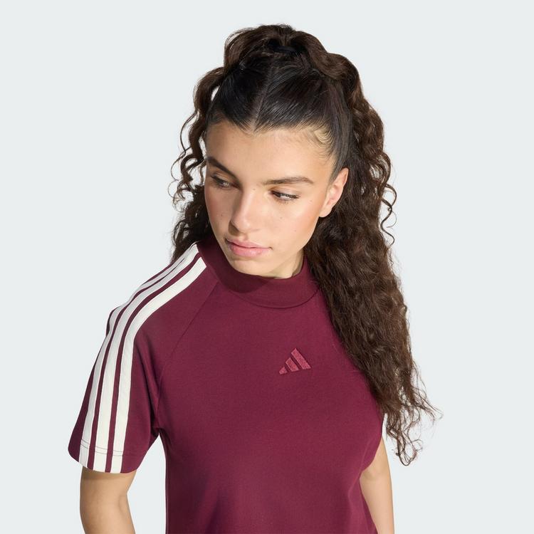 adidas adidas ADIDAS KIT 3-STREIFEN T-SHIRT T-Shirt Damen - Maroon / Off White - 0 | SportScheck