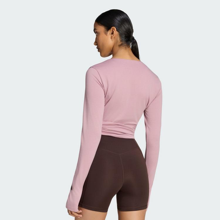 adidas adidas 3-STREIFEN STUDIO SOFT BALLETT WICKELTOP Funktionsshirt Damen - Magic Mauve - 1 | SportScheck