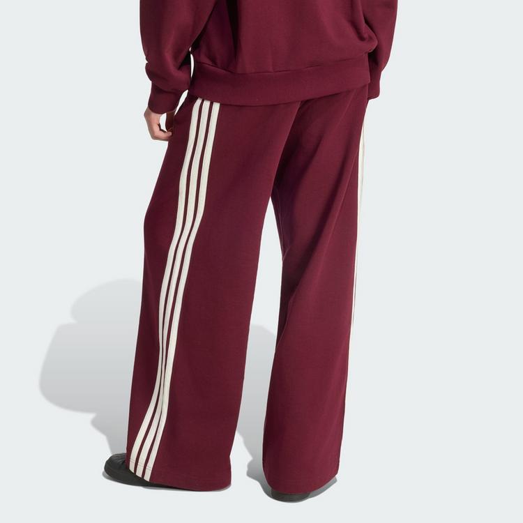 adidas adidas adidas KIT 3-Streifen Hose, weit Stoffhose Damen - Maroon / Off White - 1 | SportScheck