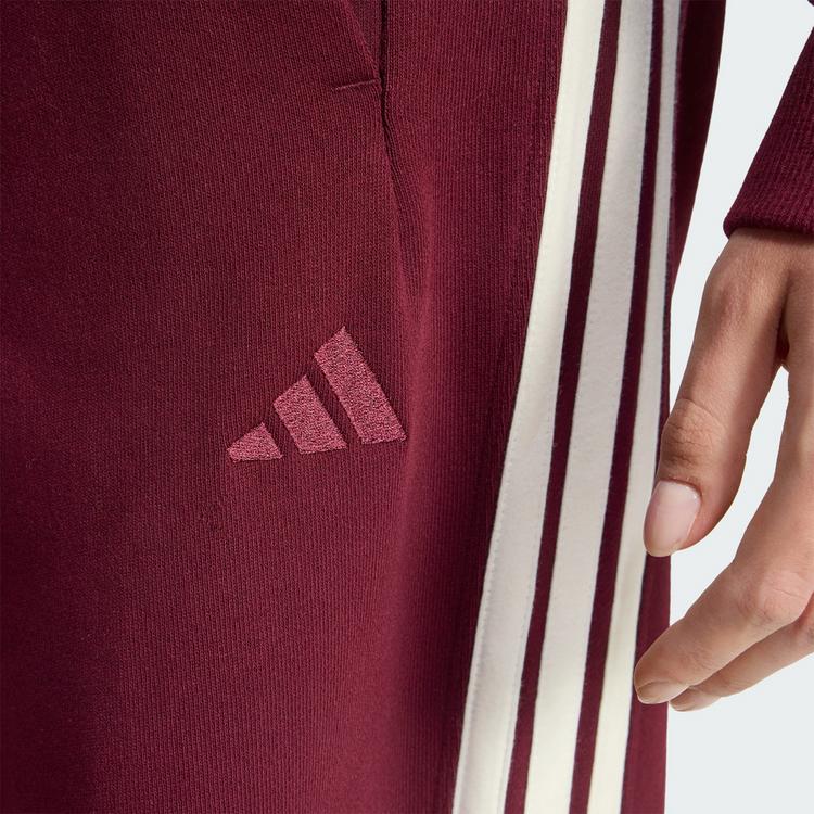 adidas adidas adidas KIT 3-Streifen Hose, weit Stoffhose Damen - Maroon / Off White - 0 | SportScheck