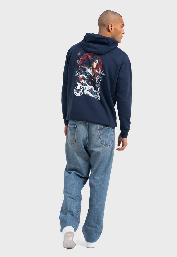 OLDSKULL OLDSKULL Asian Blossom Queen Logo Graphic Hoodie Herren - Navy Blue - 4 | SportScheck