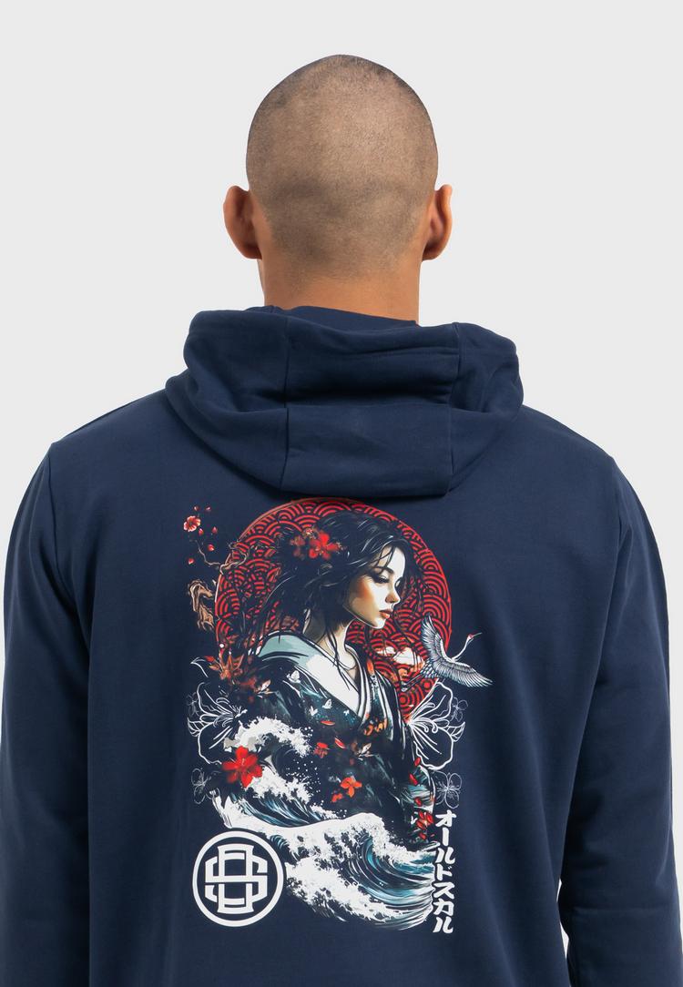 OLDSKULL OLDSKULL Asian Blossom Queen Logo Graphic Hoodie Herren - Navy Blue - 0 | SportScheck