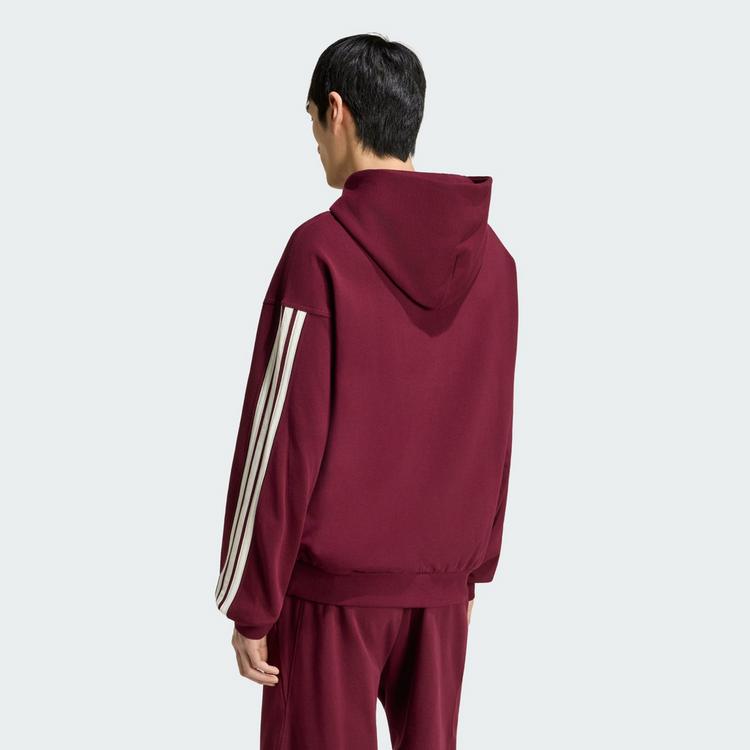 adidas adidas ADIDAS KIT 3-STREIFEN HOODIE Hoodie Herren - Maroon / Off White - 1 | SportScheck