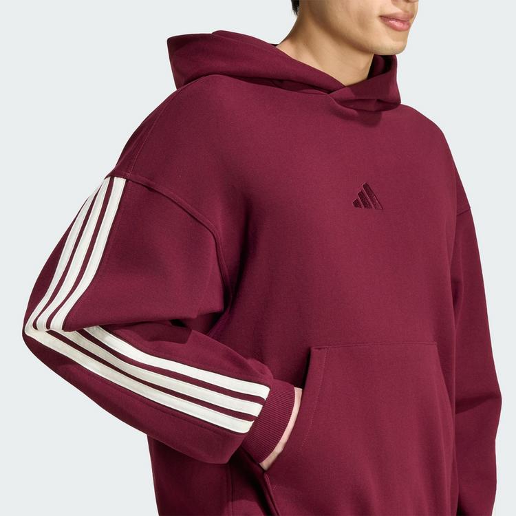 adidas adidas ADIDAS KIT 3-STREIFEN HOODIE Hoodie Herren - Maroon / Off White - 1 | SportScheck