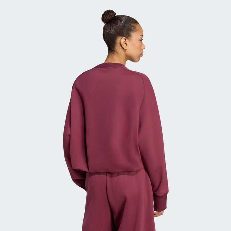adidas adidas SOFT LUX WINTER-SWEATSHIRT, GEWIRKTES Sweatshirt Damen - Maroon - 1 | SportScheck