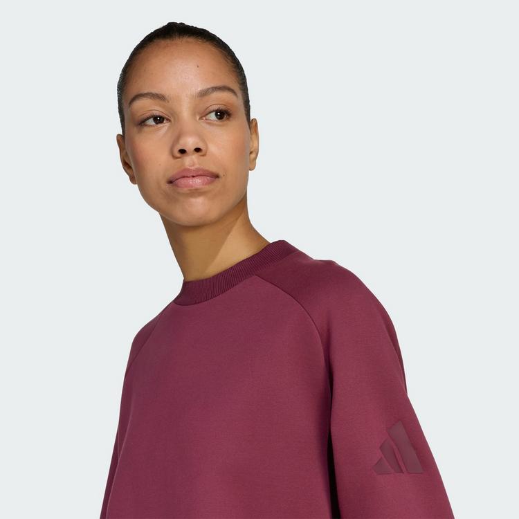 adidas adidas SOFT LUX WINTER-SWEATSHIRT, GEWIRKTES Sweatshirt Damen - Maroon - 0 | SportScheck