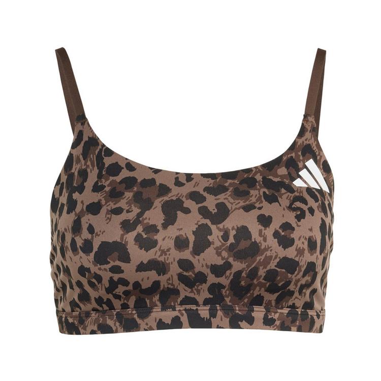 adidas adidas Optime Essentials 3-Streifen Leopard BH Damen - Earth Strata / Brown / Black - 0 | SportScheck