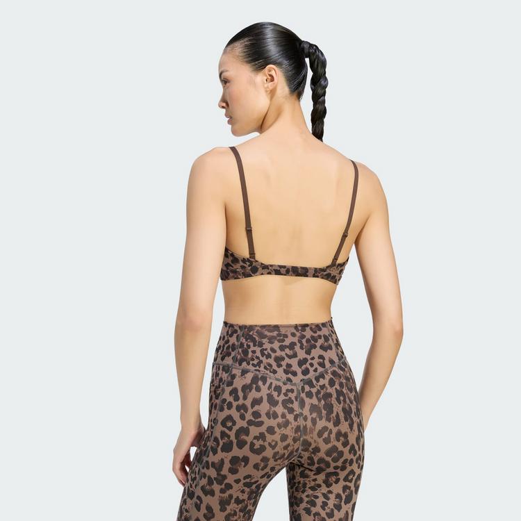 adidas adidas Optime Essentials 3-Streifen Leopard BH Damen - Earth Strata / Brown / Black - 1 | SportScheck