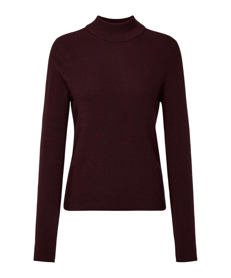 Falke Falke Merino Ultrafine Mock Neck Strickpullover Damen - dark choco (5162) - 0 | SportScheck