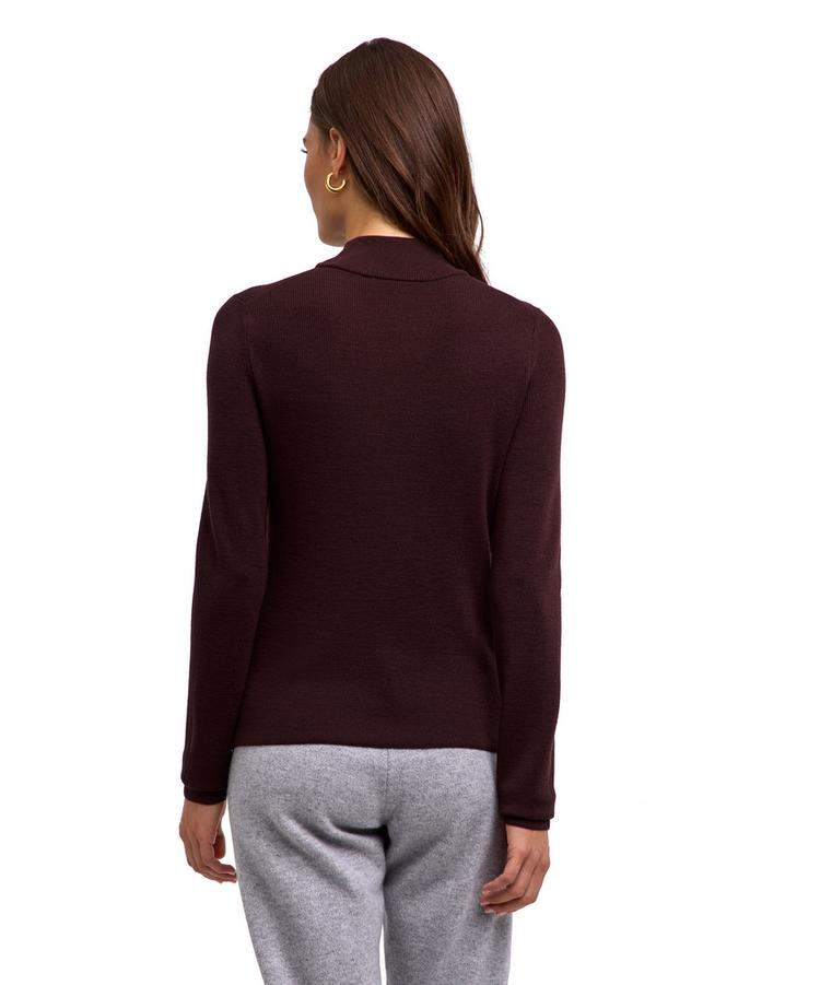 Falke Falke Merino Ultrafine Mock Neck Strickpullover Damen - dark choco (5162) - 0 | SportScheck