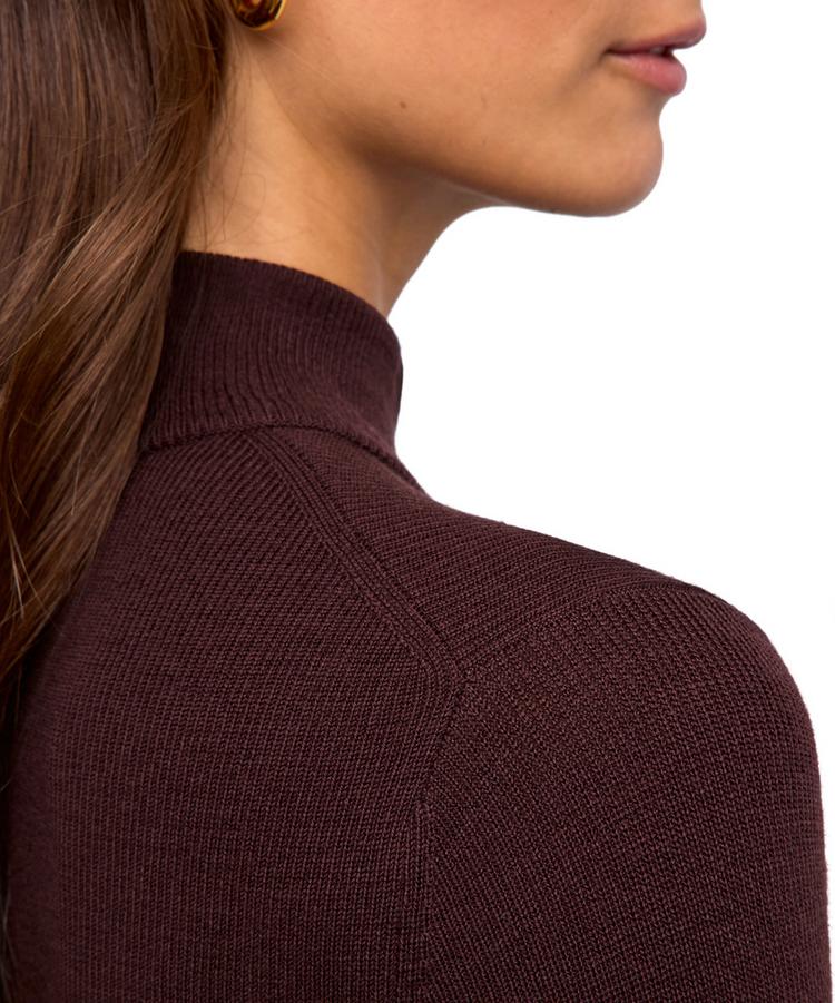 Falke Falke Merino Ultrafine Mock Neck Strickpullover Damen - dark choco (5162) - 1 | SportScheck