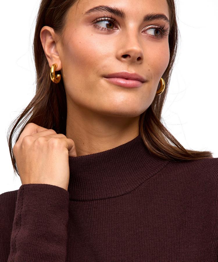 Falke Falke Merino Ultrafine Mock Neck Strickpullover Damen - dark choco (5162) - 2 | SportScheck