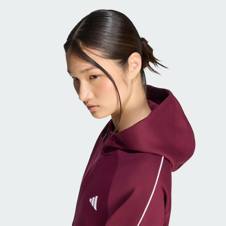 adidas adidas STADIUM SMALL LOGO KAPUZENJACKE Sweatjacke Damen - Maroon - 0 | SportScheck