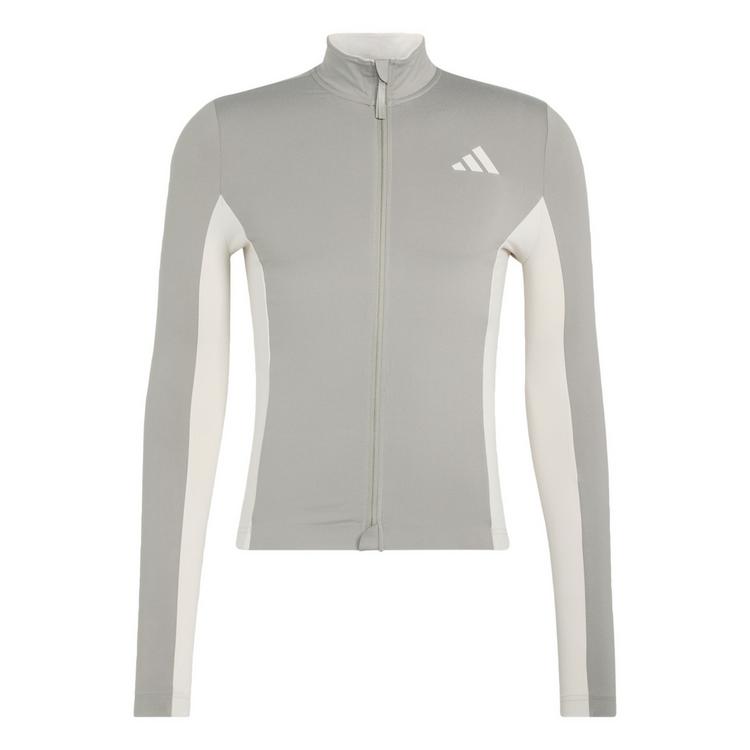 adidas adidas Tempo 3-Streifen lang&auml;rmliges Radtrikot Funktionstop Herren - Grey / Alumina - 0 | SportScheck