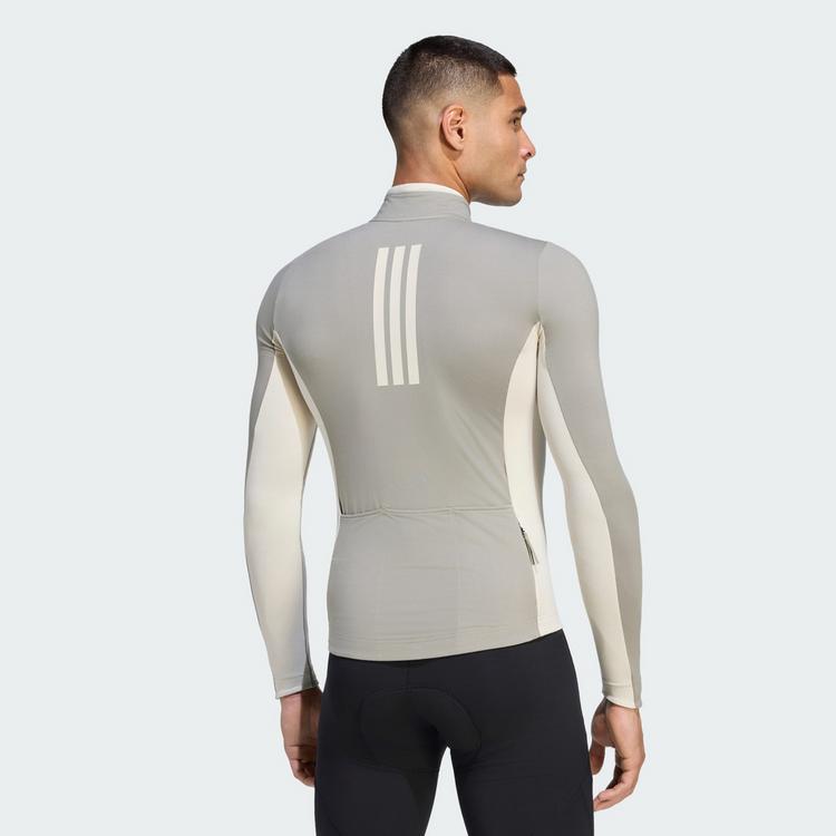 adidas adidas Tempo 3-Streifen lang&auml;rmliges Radtrikot Funktionstop Herren - Grey / Alumina - 1 | SportScheck