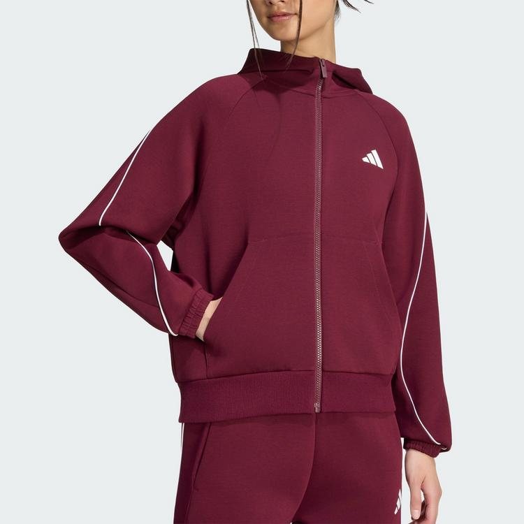 adidas adidas STADIUM SMALL LOGO KAPUZENJACKE Sweatjacke Damen - Maroon - 1 | SportScheck