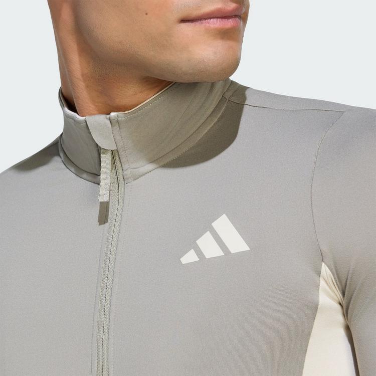 adidas adidas Tempo 3-Streifen lang&auml;rmliges Radtrikot Funktionstop Herren - Grey / Alumina - 1 | SportScheck
