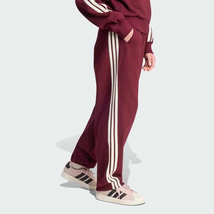 adidas adidas ADIDAS KIT 3-STREIFEN HOSE, LOCKER Stoffhose Damen - Maroon / Off White - 0 | SportScheck