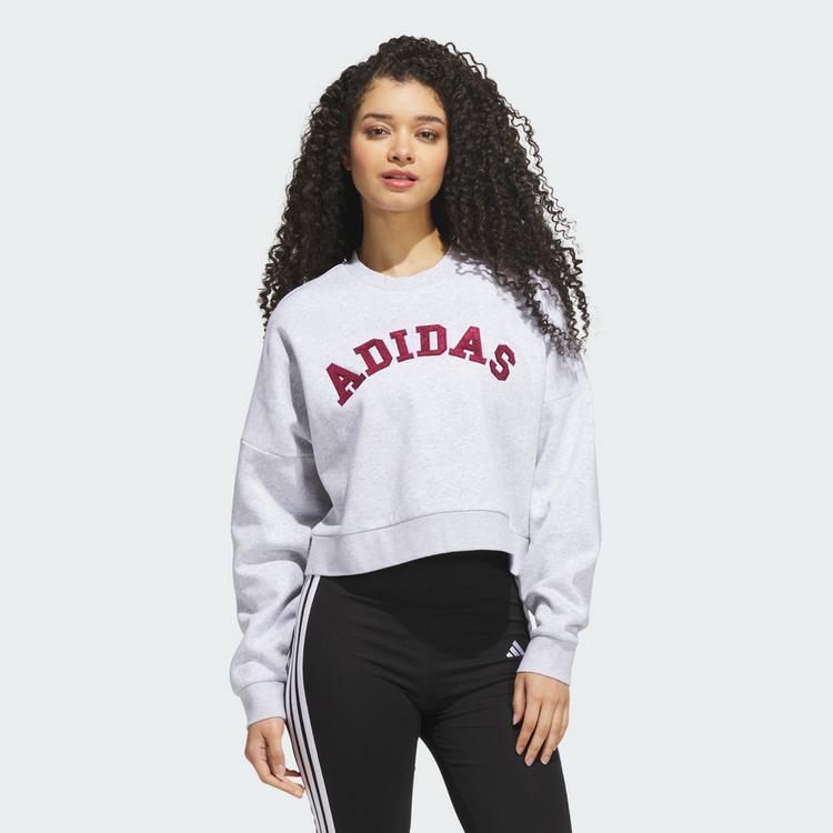 adidas adidas Chenille Logo Grafik Sweatshirt Sweatshirt Damen - Light Grey Heather - 0 | SportScheck