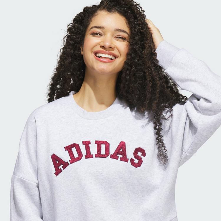 adidas adidas Chenille Logo Grafik Sweatshirt Sweatshirt Damen - Light Grey Heather - 0 | SportScheck