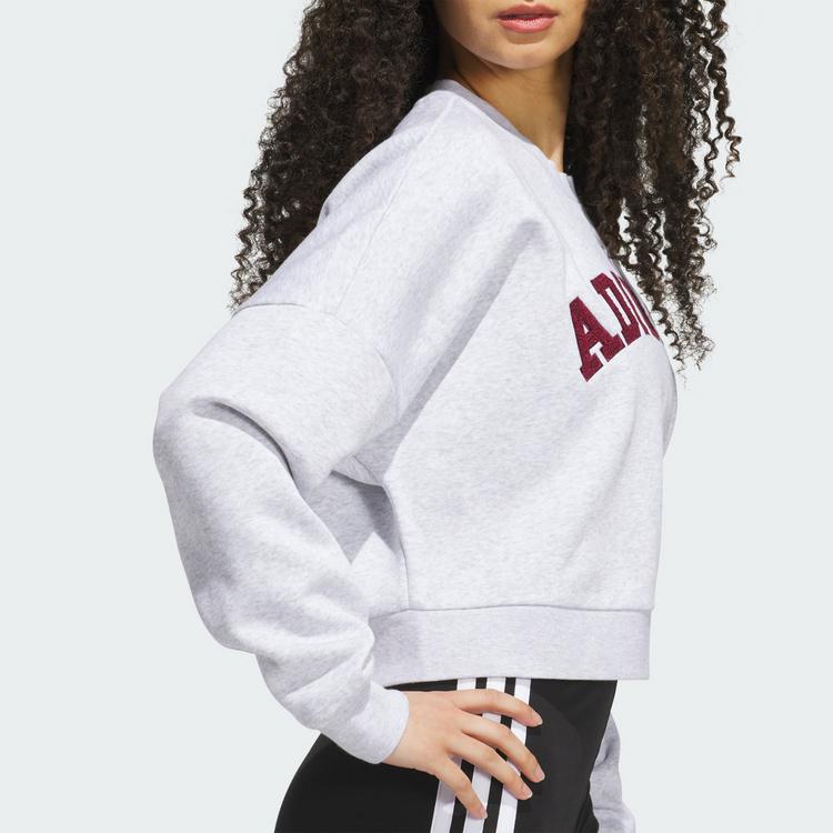 adidas adidas Chenille Logo Grafik Sweatshirt Sweatshirt Damen - Light Grey Heather - 1 | SportScheck