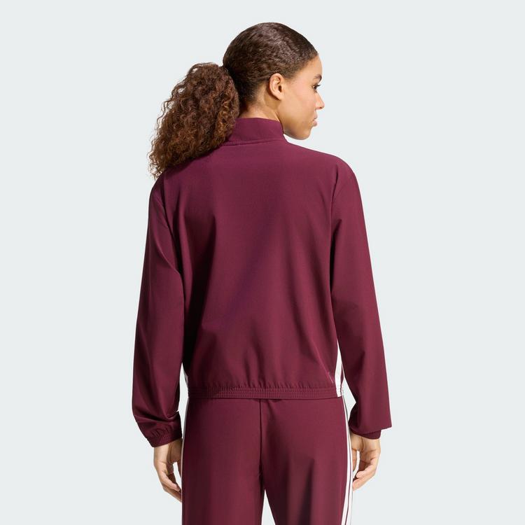 adidas adidas Train Essentials 3-Streifen Woven Trainingsjacke Damen - Maroon / White - 1 | SportScheck